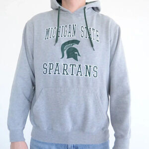 Vintage Colosseum Michigan State Spartans Grey & Green Pullover Hooded Sweater M